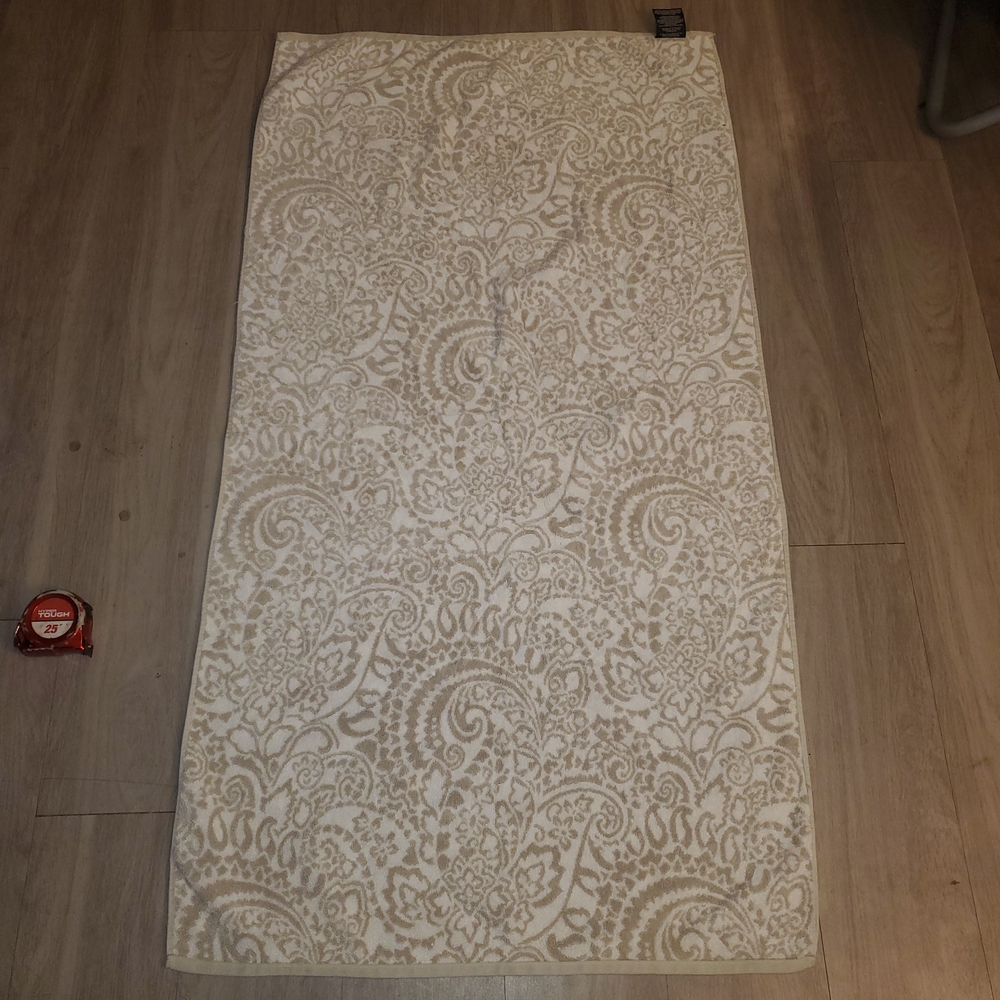 Lauren Ralph Lauren Bath Towel 55” X 29” 100% Cotton Paisley Brown White - Picture 6 of 6